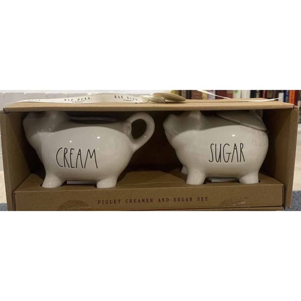 Rae Dunn Piglet Creamer & Sugar Set By Magenta In Box NWT